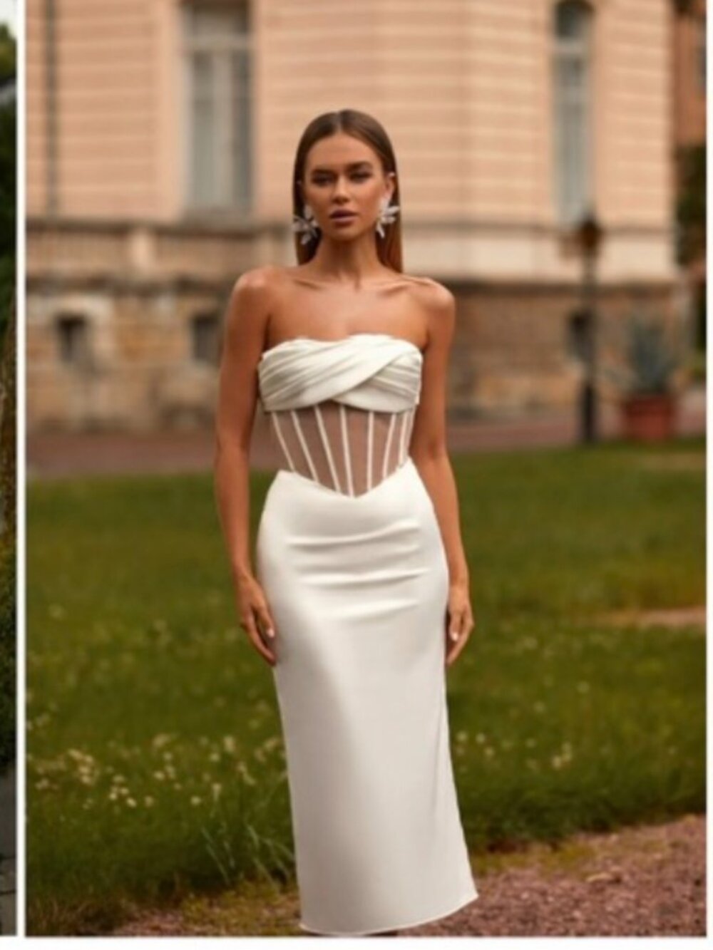 Alamour The Label: White silk corset dress (size 4 Small)